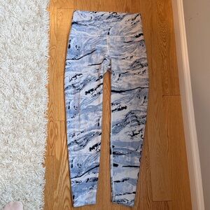 With x Peloton collab size L blue Marble Print Leggings